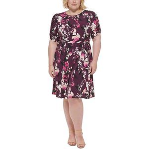 Jessica Howard Womens Purple Belted Calf Wedding Midi Dress Plus NWT